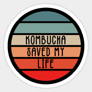 Uplifting Funny Kombucha Green Tea Saying Retro Sunset Style Sticker